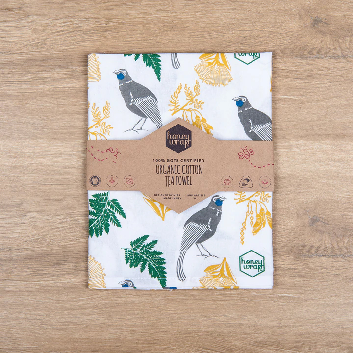 Honeywrap Tea Towel Kokako